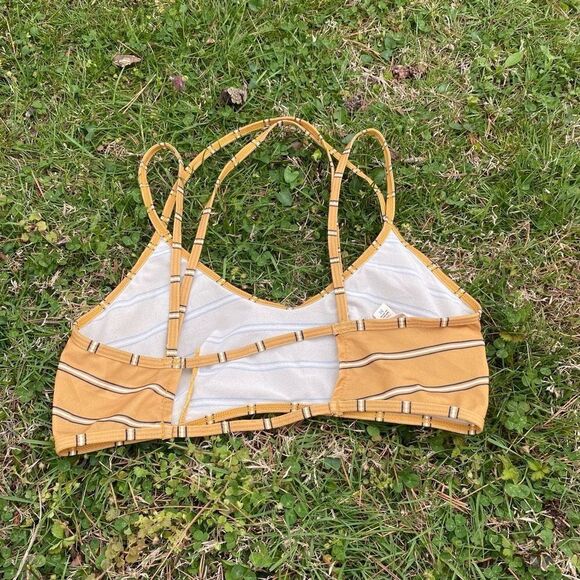 Silence + Noise Mustard Yellow Striped Bralette | M - Picture 2 of 3